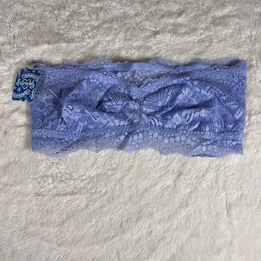 Free People Intimately Lacey Looks Bandeau Bra Bluemoon Quartz OB1210880 Small